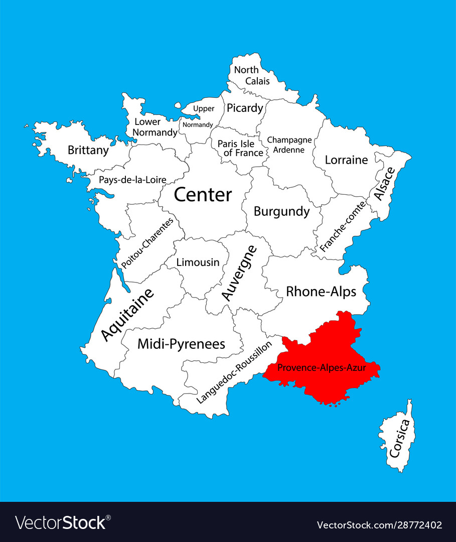 Map State Provence Alpes Cote Dazur France Vector Image   Map State Provence Alpes Cote Dazur France Vector 28772402 