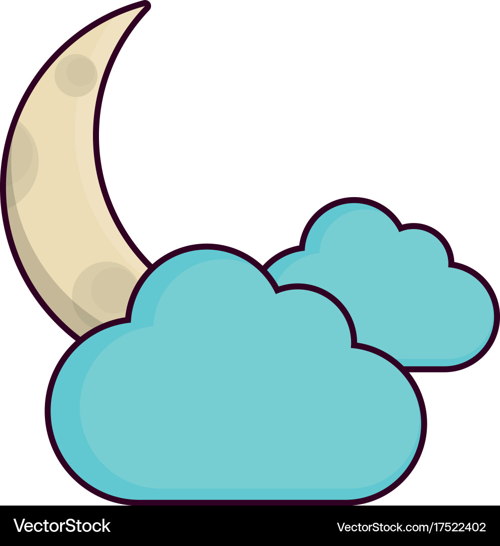 Moon and cloud icon Royalty Free Vector Image - VectorStock