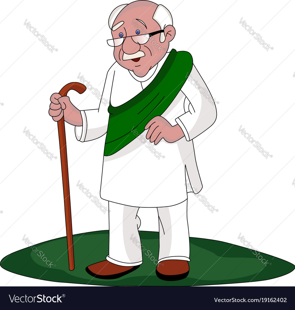 Senior Man Walking With Stick Royalty Free Vector Image