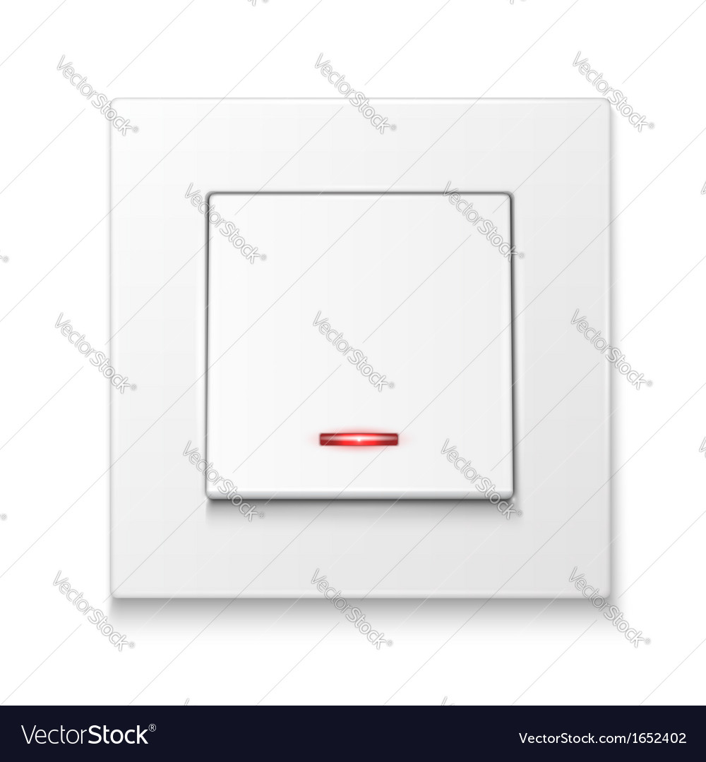 White wall switch with illumination Royalty Free Vector