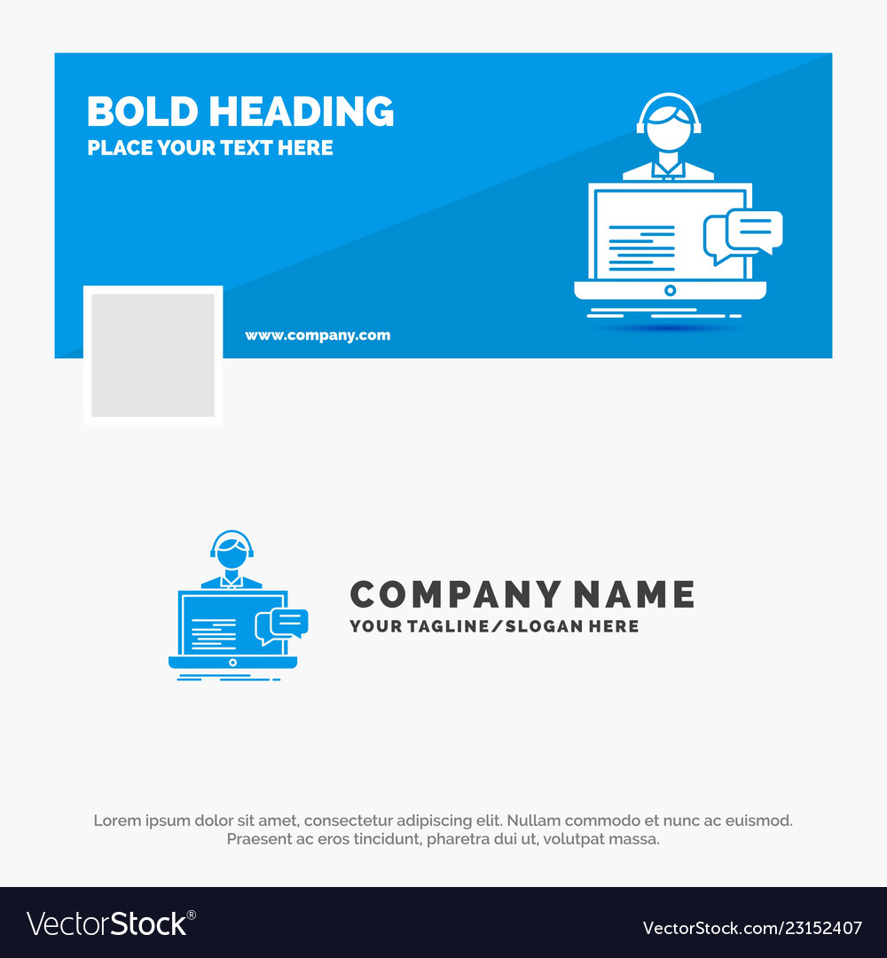 Blue business logo template for support chat Vector Image