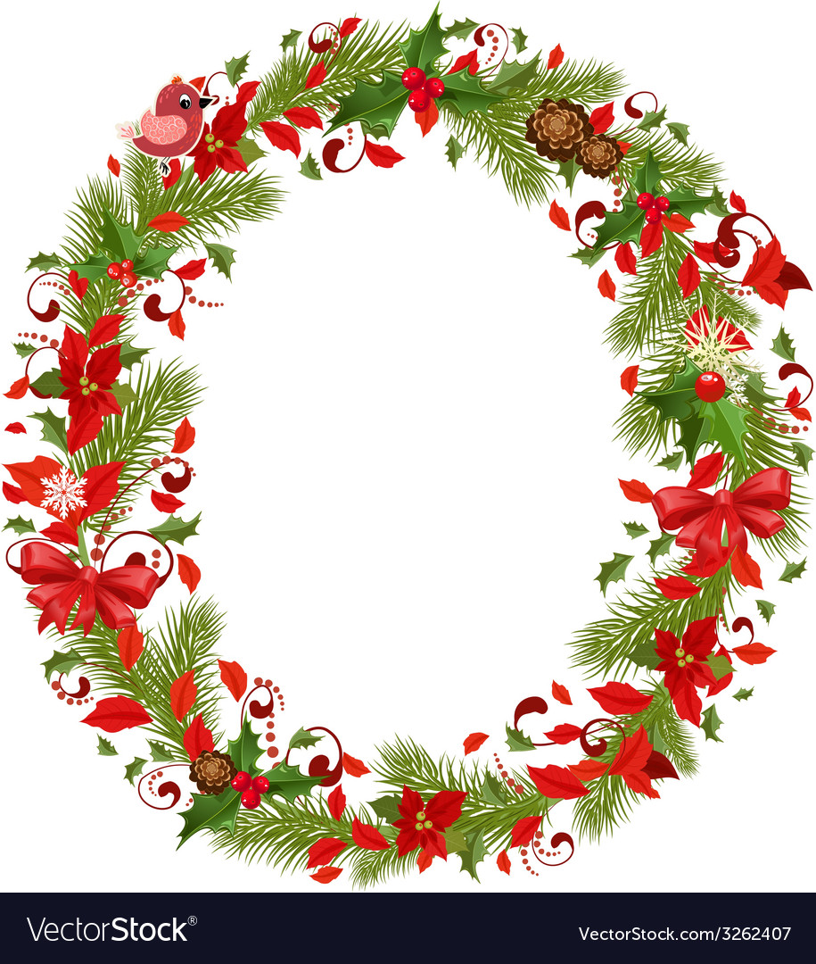 Christmas floral tree letter o