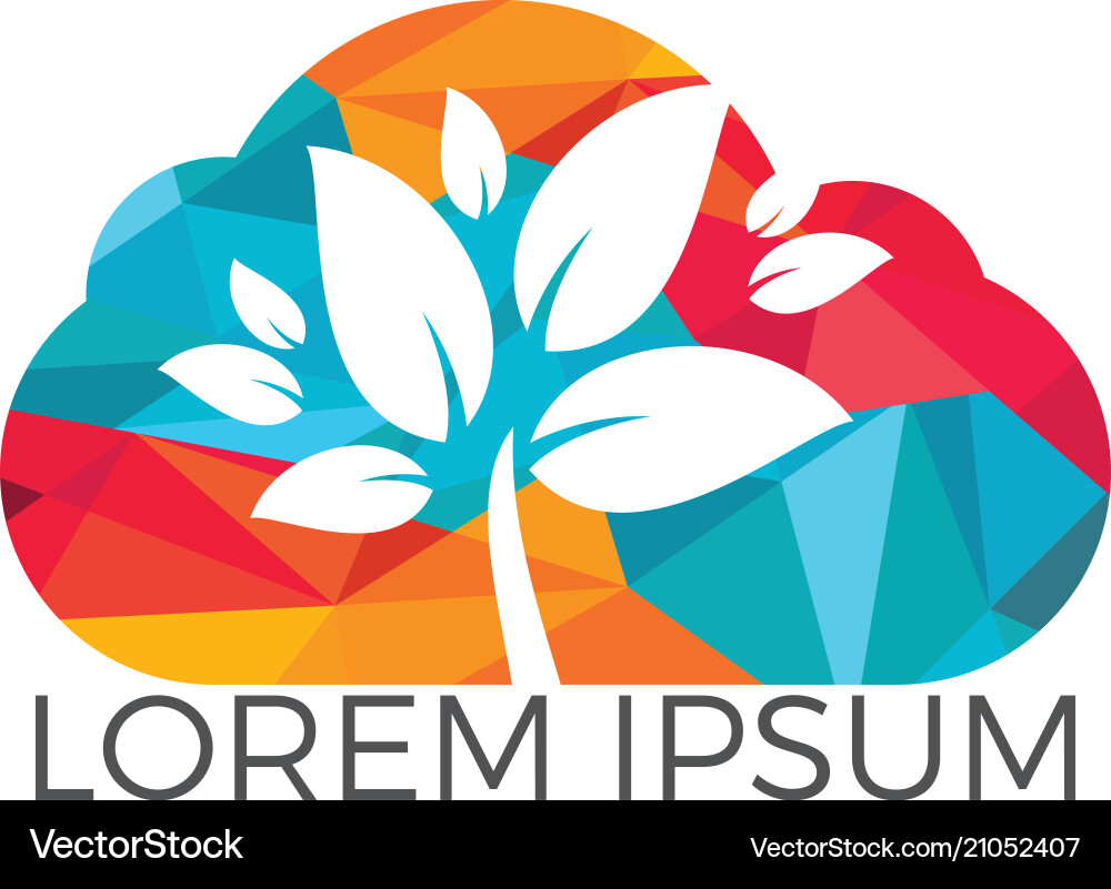 Cloud tree logo design Royalty Free Vector Image