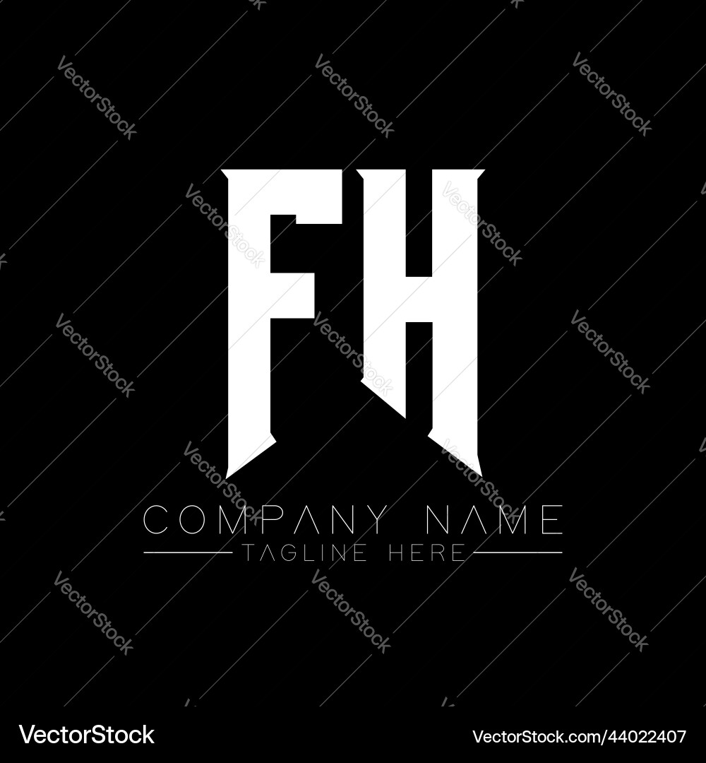 Fh letter logo design initial letters gamings Vector Image