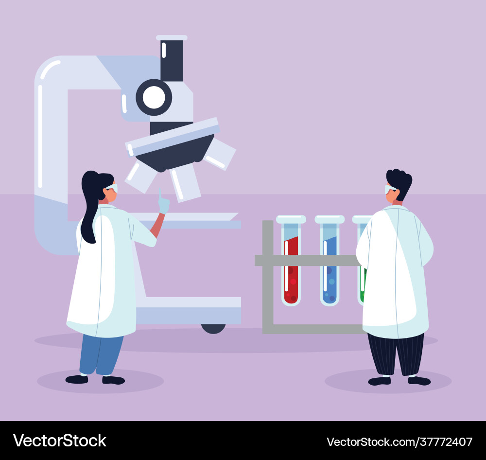 Genetic engineering analyzing Royalty Free Vector Image