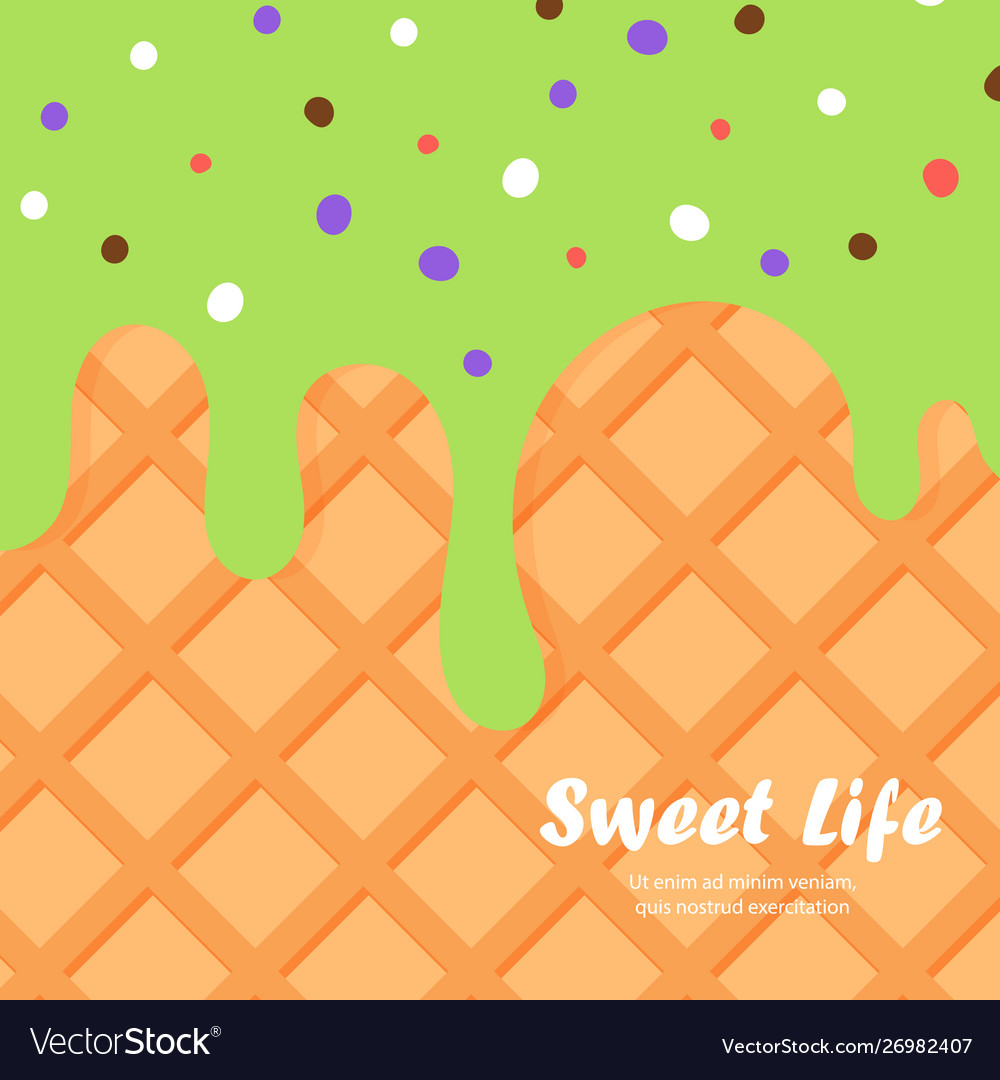 Ice cream and wafer background Royalty Free Vector Image