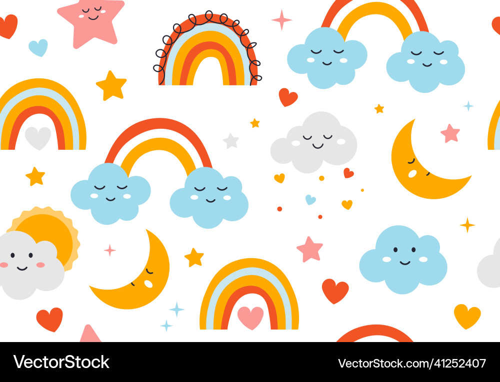 Kids seamless pattern Royalty Free Vector Image