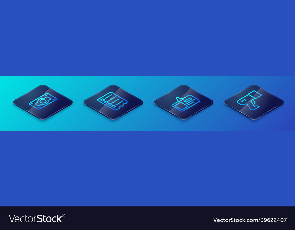 Set isometric line identification badge stacks