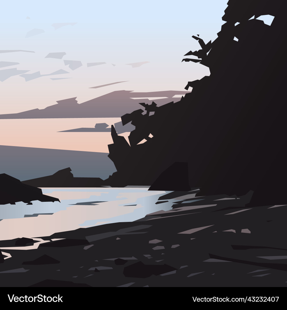 Sunset beach Royalty Free Vector Image - VectorStock