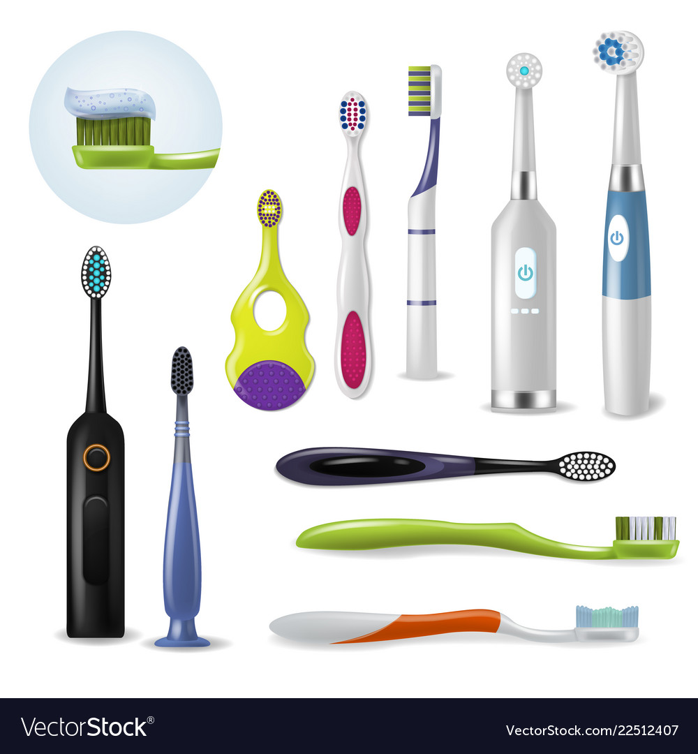 Toothbrushe dental hygiene tooth brush for Vector Image