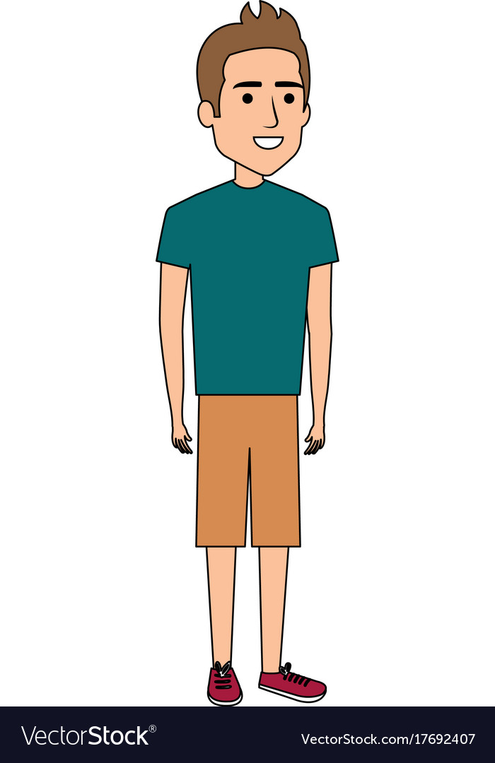 Young man standing avatar character Royalty Free Vector