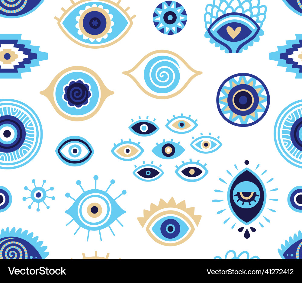 Evil eyes seamless pattern magic talisman Vector Image