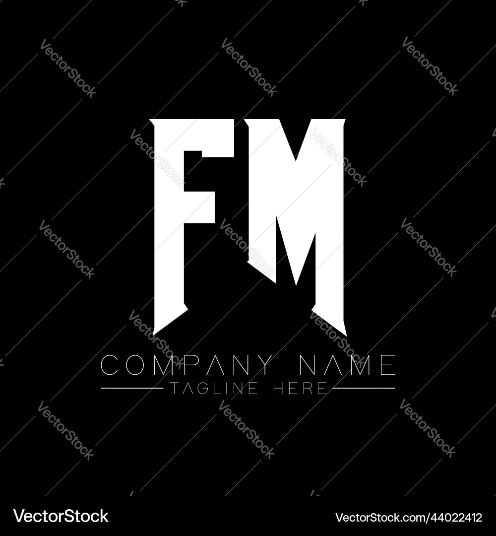 Fm letter logo design initial letters gamings Vector Image