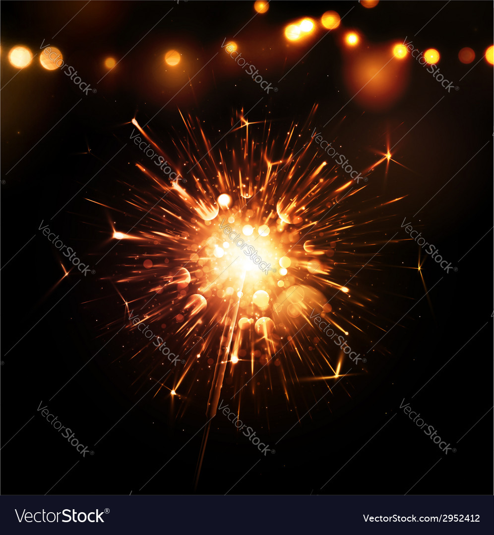 Holiday background with sparkler