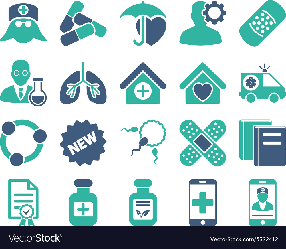 Medical bicolor icons Royalty Free Vector Image