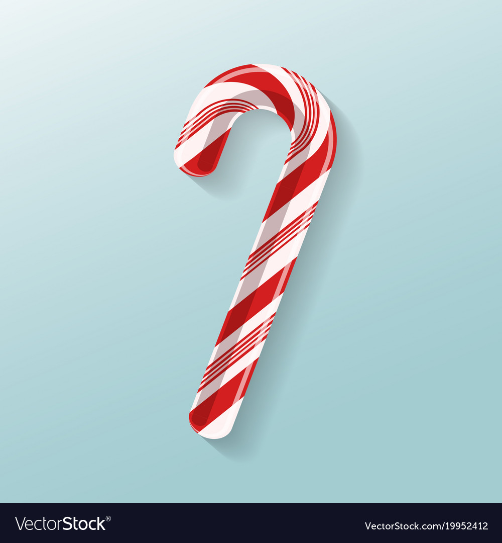 Poster with candy cane lollipop Royalty Free Vector Image