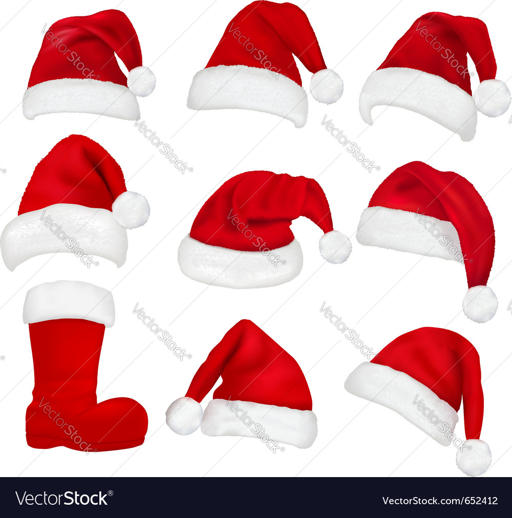 Red santa hats and boot