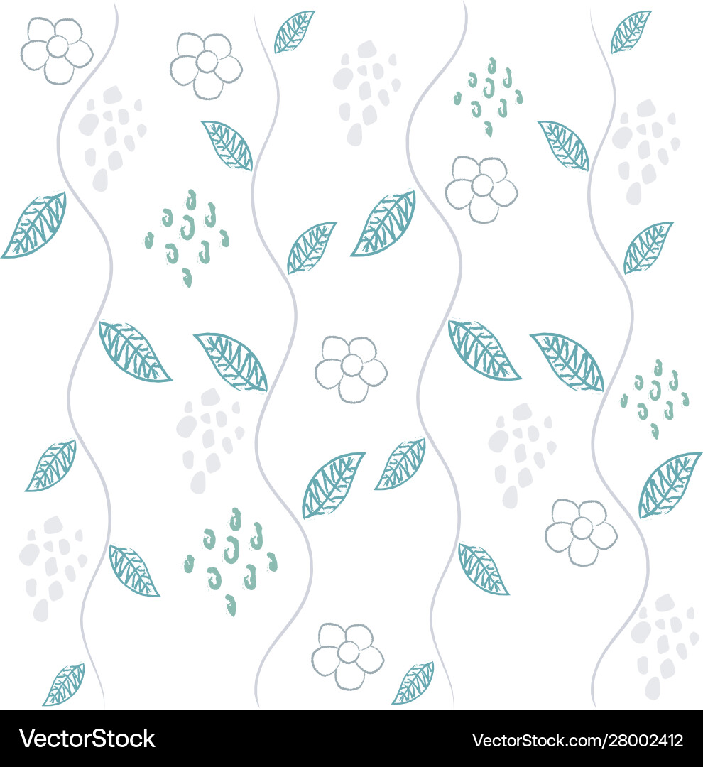 Seamless pattern with hand drawn leafs Royalty Free Vector
