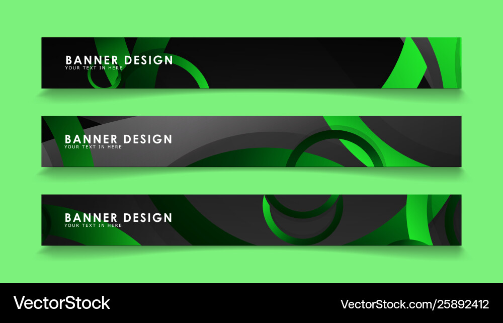 Set Rectangular Banners With Background Dark Vector Image