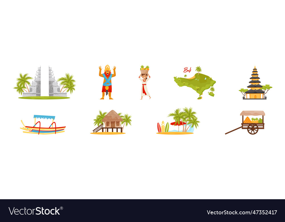 Bali travel landmark with split gateway beach Vector Image