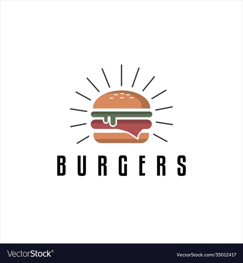 Burger Logo Fast Food Royalty Free Vector Image