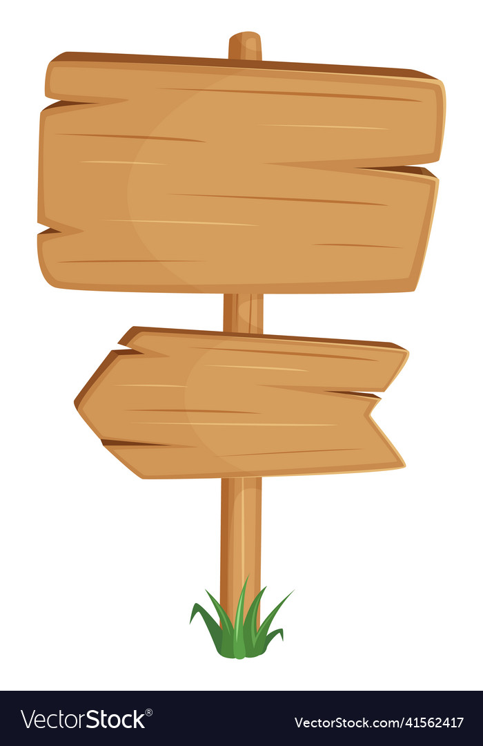 Cartoon signpost wooden bilboard template Vector Image