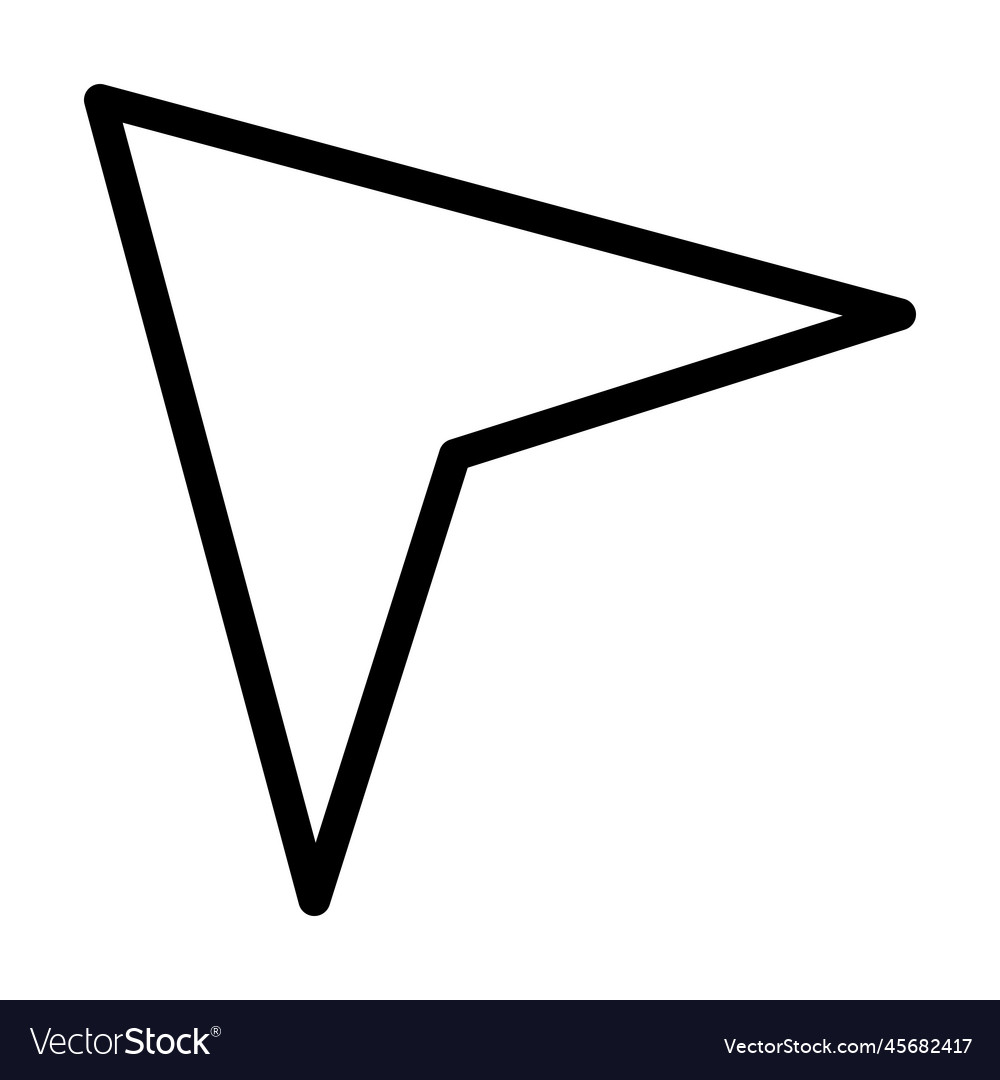 Mouse cursor thick line icon Royalty Free Vector Image