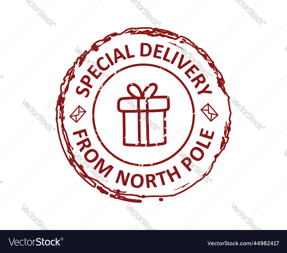 Special delivery from north pole grunge stamp Vector Image