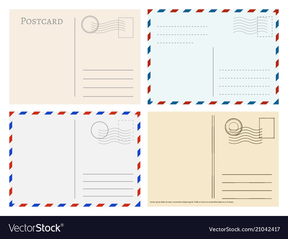 Travel postcard templates greetings post cards Vector Image