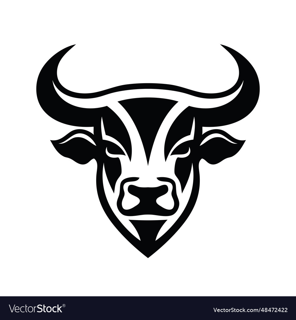 Bull head logo template concept Royalty Free Vector Image