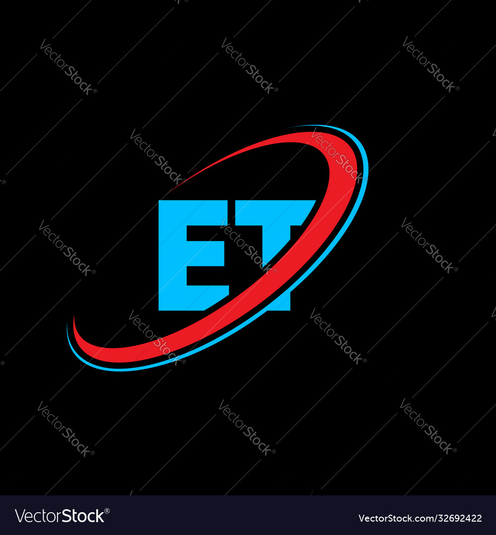 Et e t letter logo design initial Royalty Free Vector Image