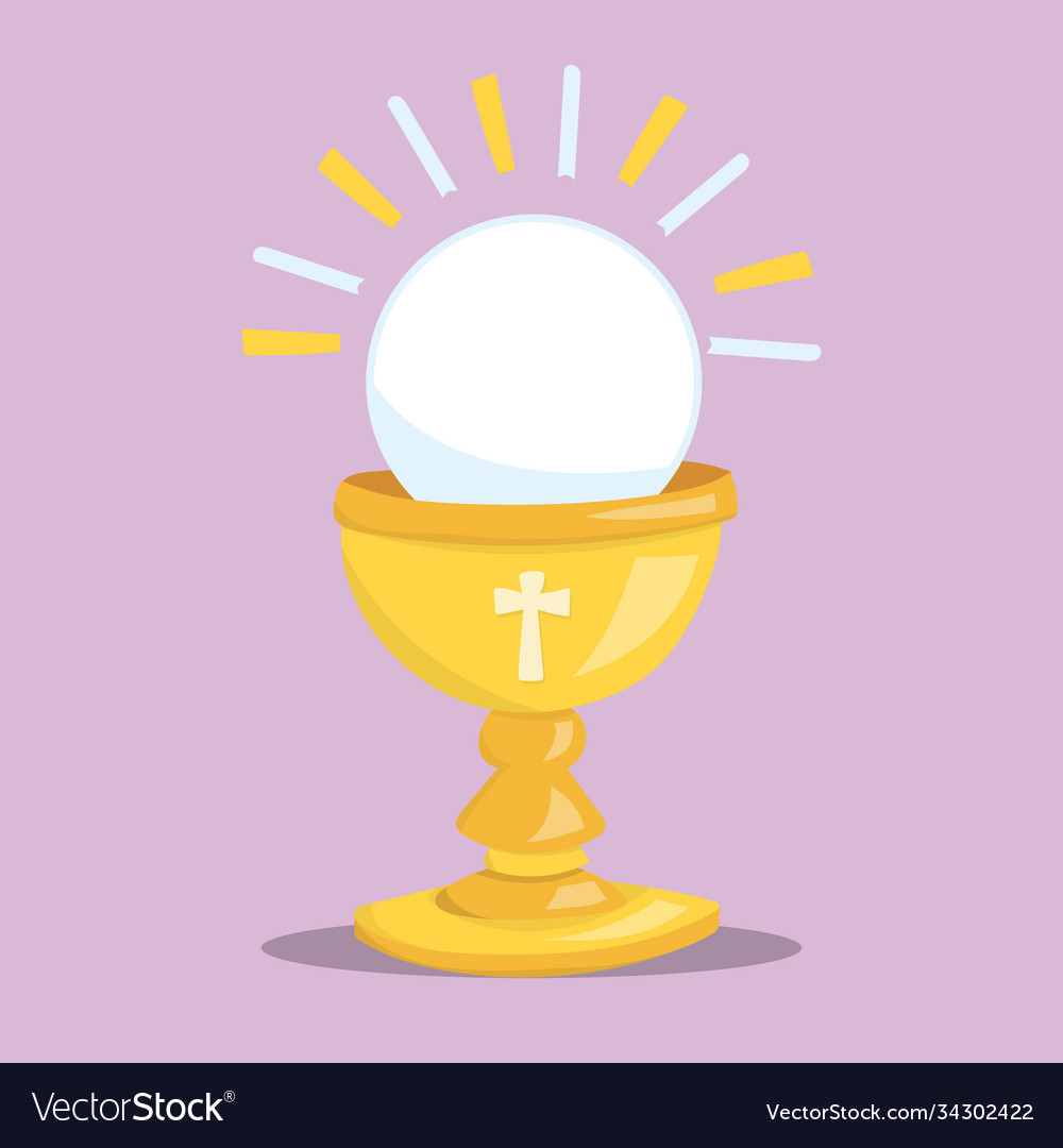 First communion bowl bless 01 Royalty Free Vector Image