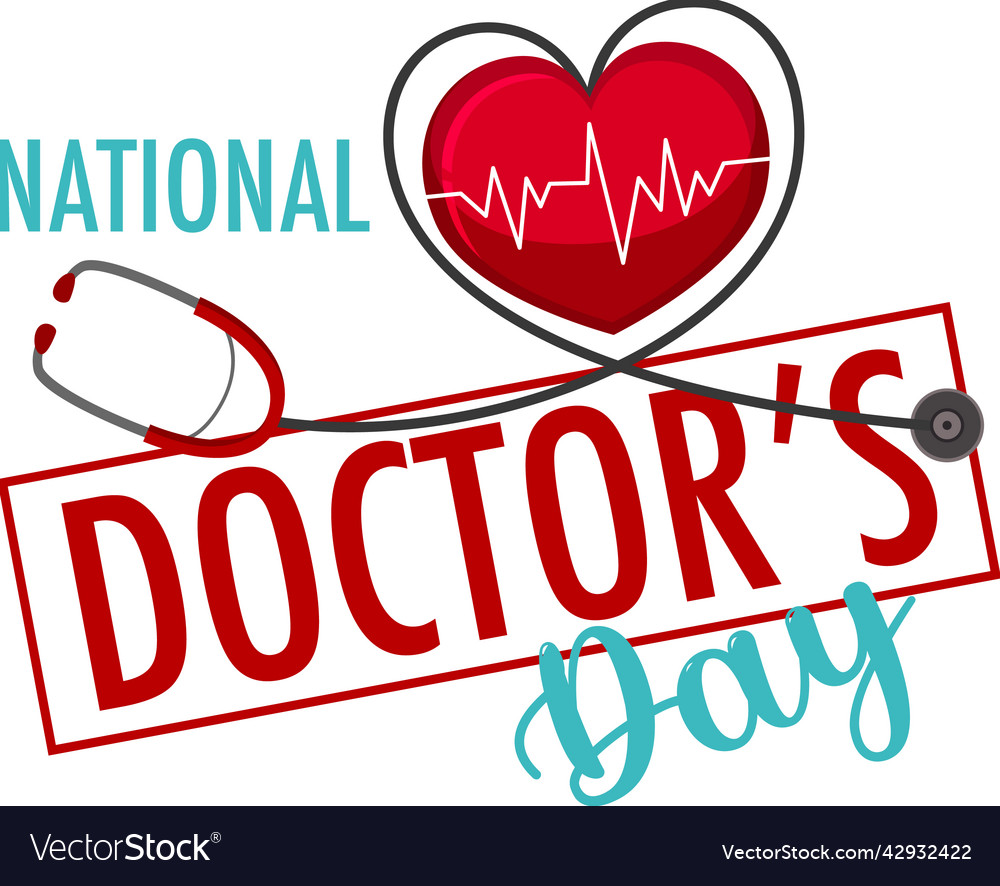 National doctor day in july logo Royalty Free Vector Image