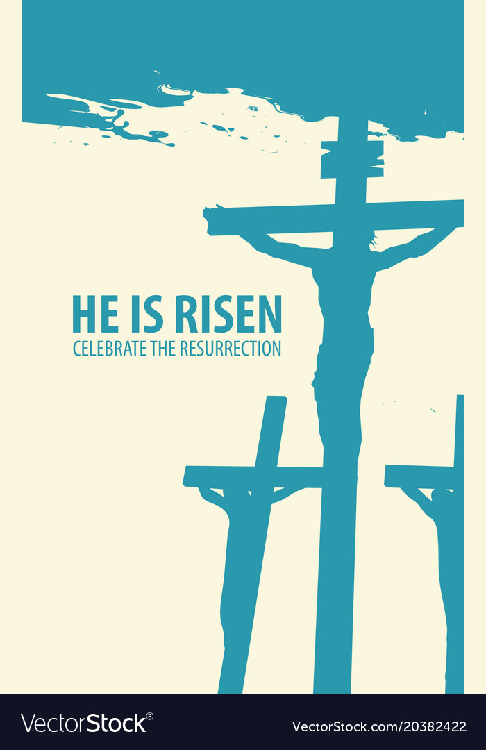 Religious easter landscape with crosses Royalty Free Vector