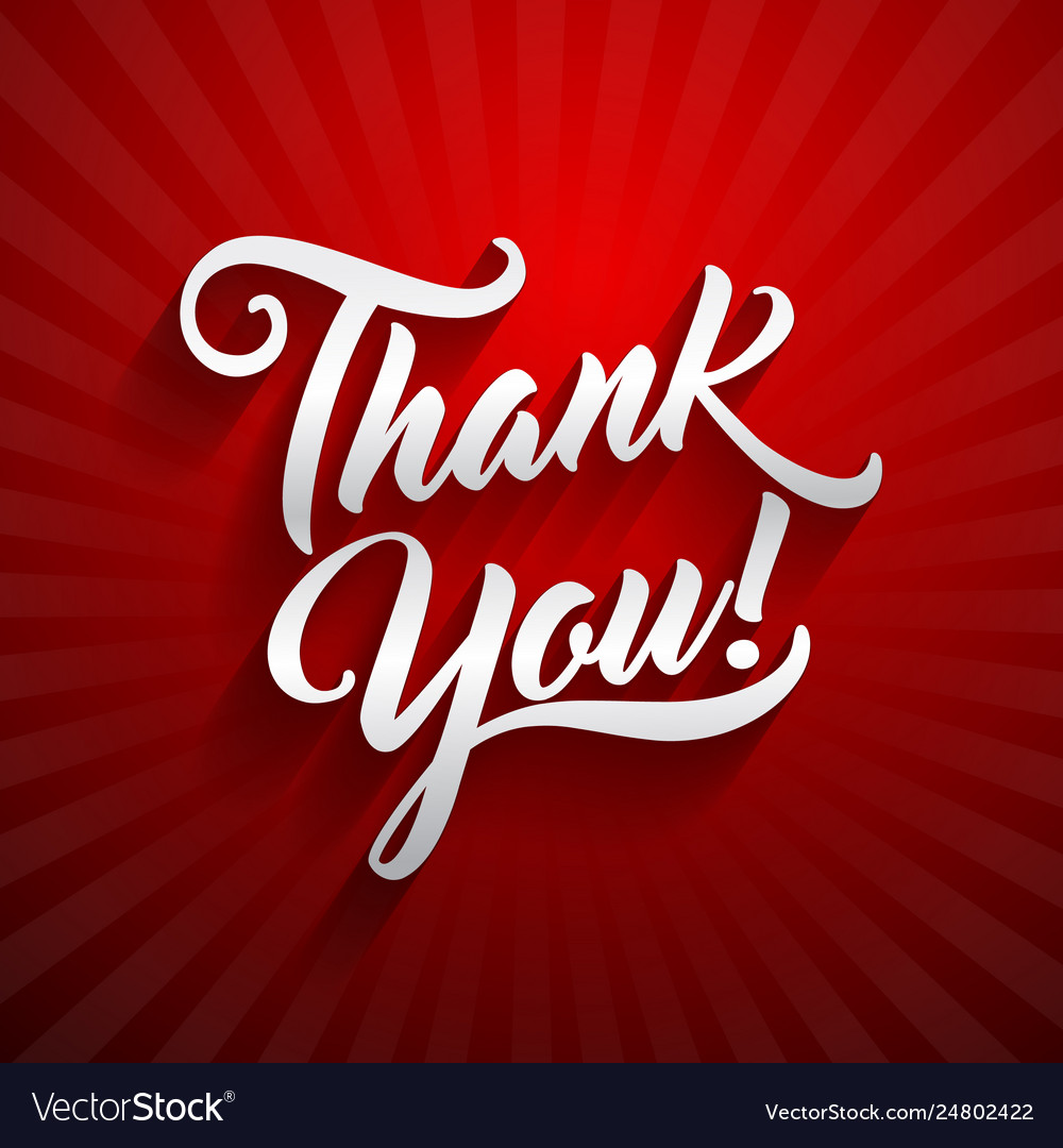 Thank you beautiful lettering text yo Royalty Free Vector