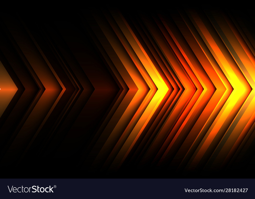 Abstract yellow light line arrow speed direction Vector Image