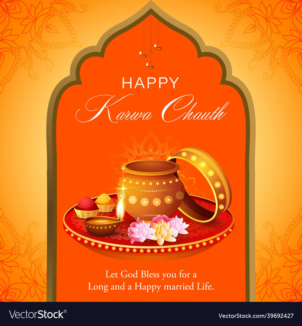 Banner design of happy karwa chauth Royalty Free Vector