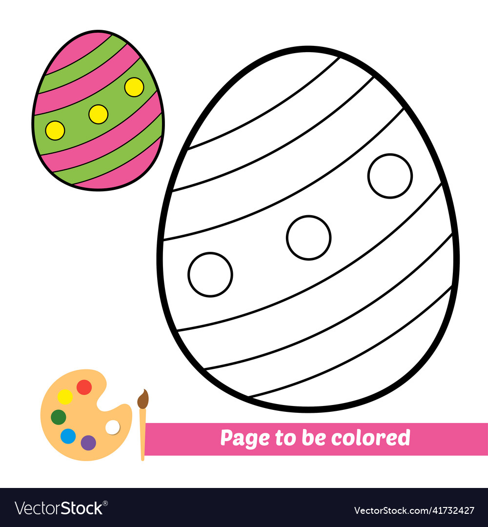 Coloring book for kids easter egg Royalty Free Vector Image