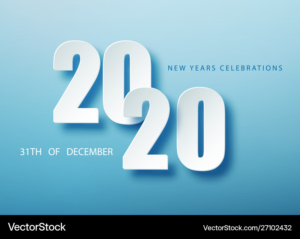 2020 Happy New Year Creative Design Background Or Vector Image