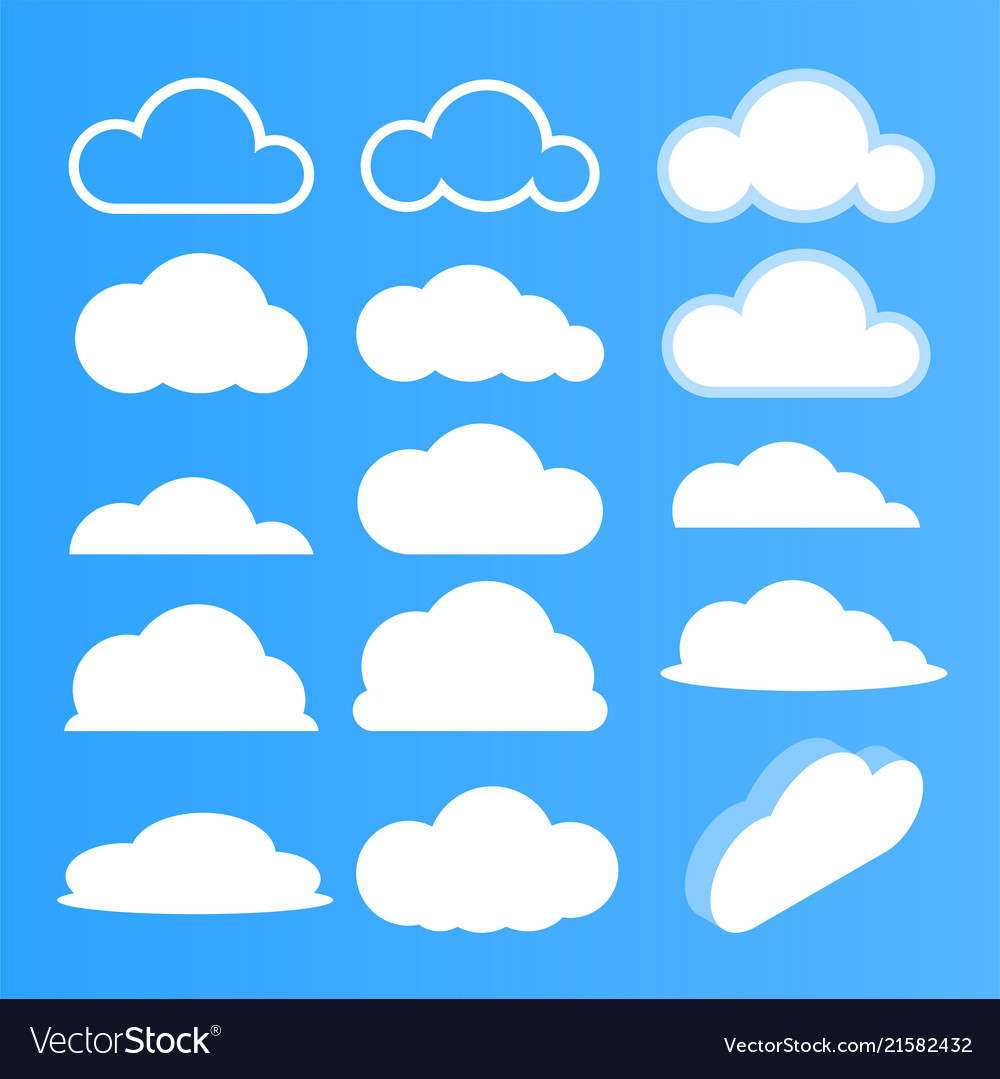 Cloud icon set Royalty Free Vector Image - VectorStock