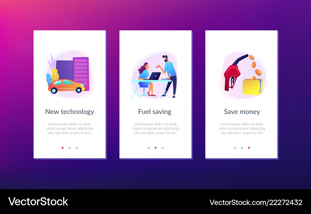 Fuel saving and gas mileage ui ux app interface Vector Image