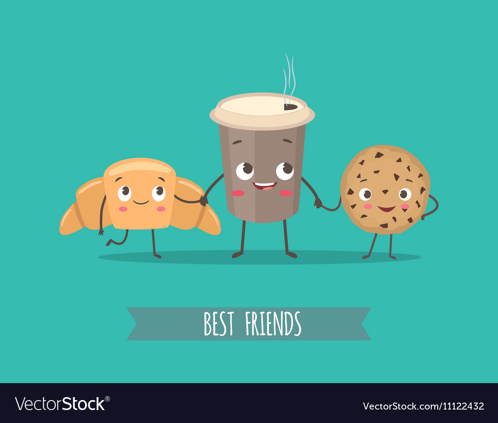Funny Characters Croissant Cookies With Chocolate Vector Image Funny Characters Croissant Cookies With Chocolate Vector Image
