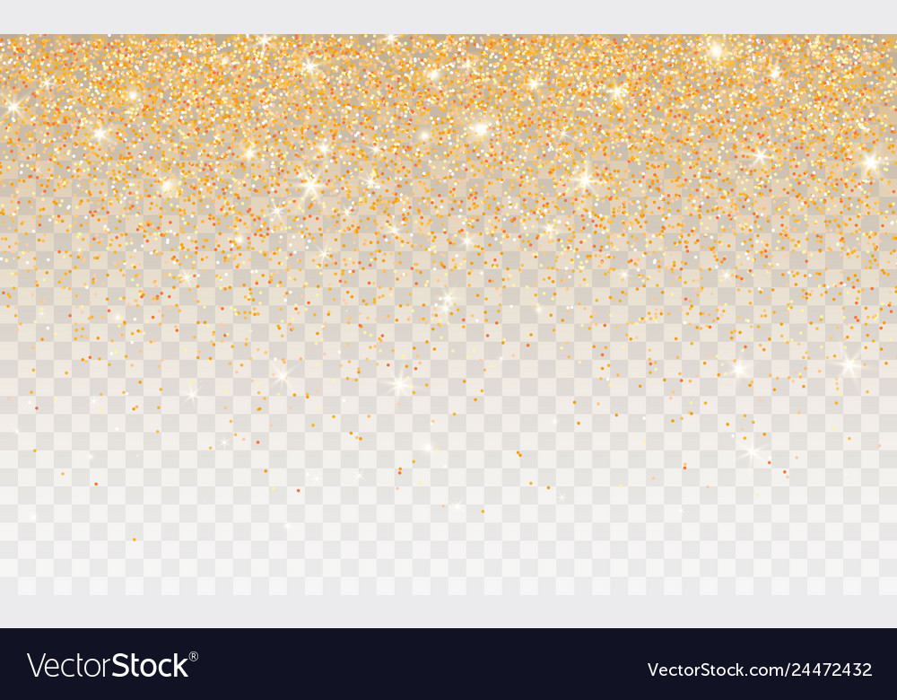 Golden glitter sparkle on a transparent Royalty Free Vector