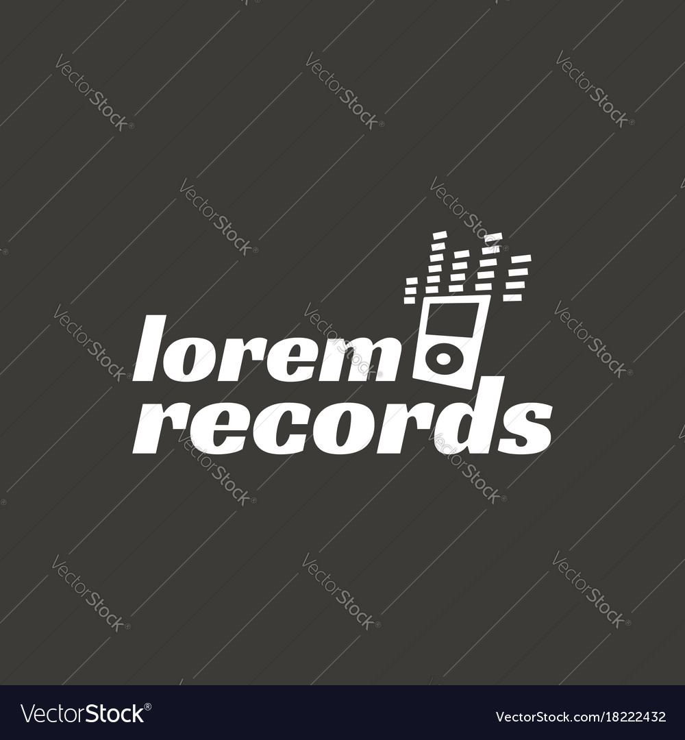 Records music recordign studio logo label Vector Image