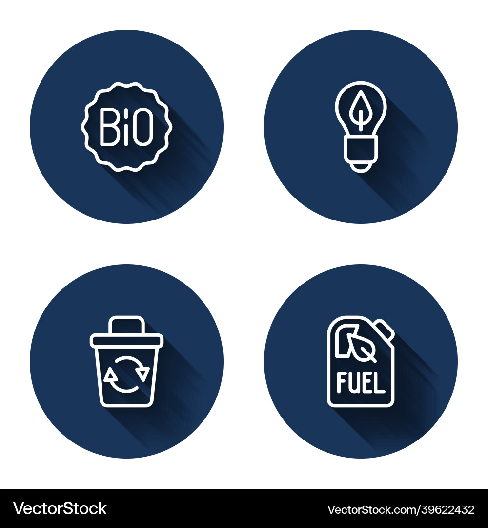 Set line banner for bio light bulb with leaf Vector Image