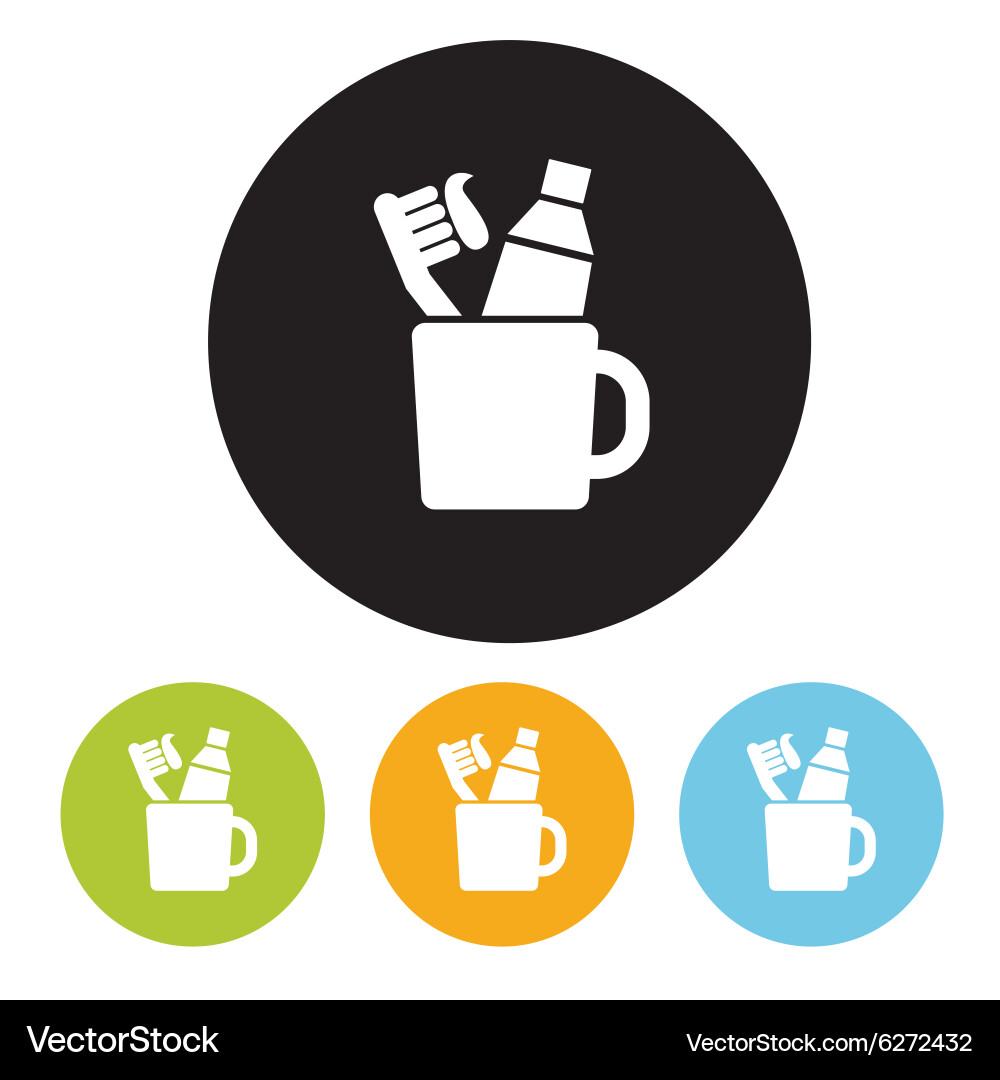 Toothbrush toothpaste and cup Royalty Free Vector Image