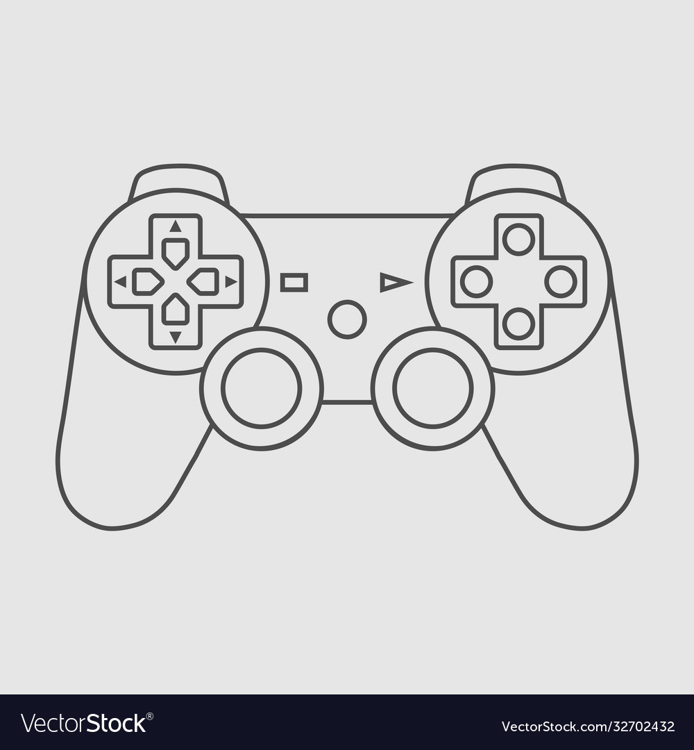 Video game controller linear Royalty Free Vector Image