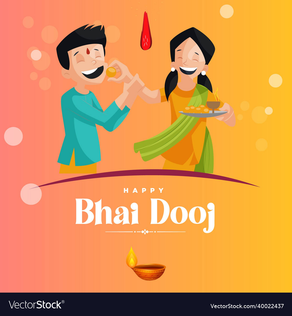 Banner design of happy bhai dooj Royalty Free Vector Image