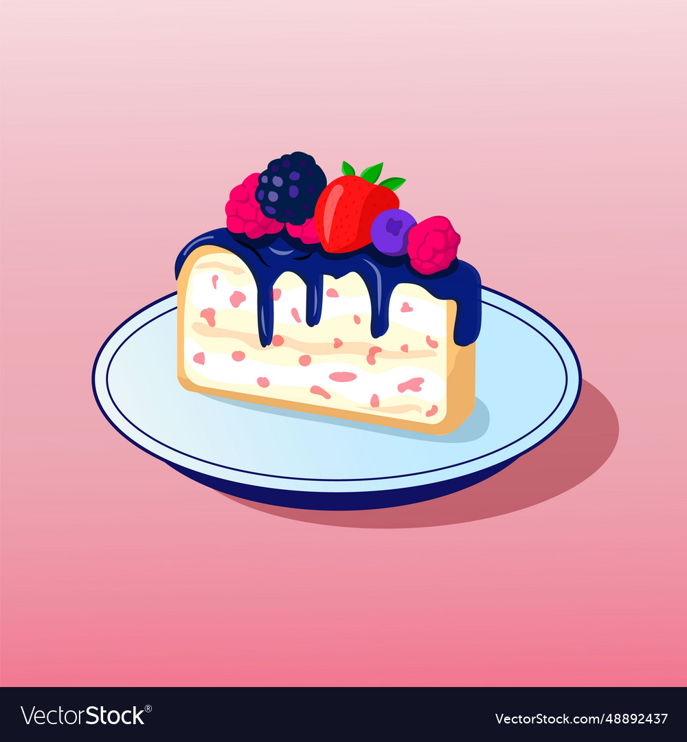 Berry cake Royalty Free Vector Image - VectorStock