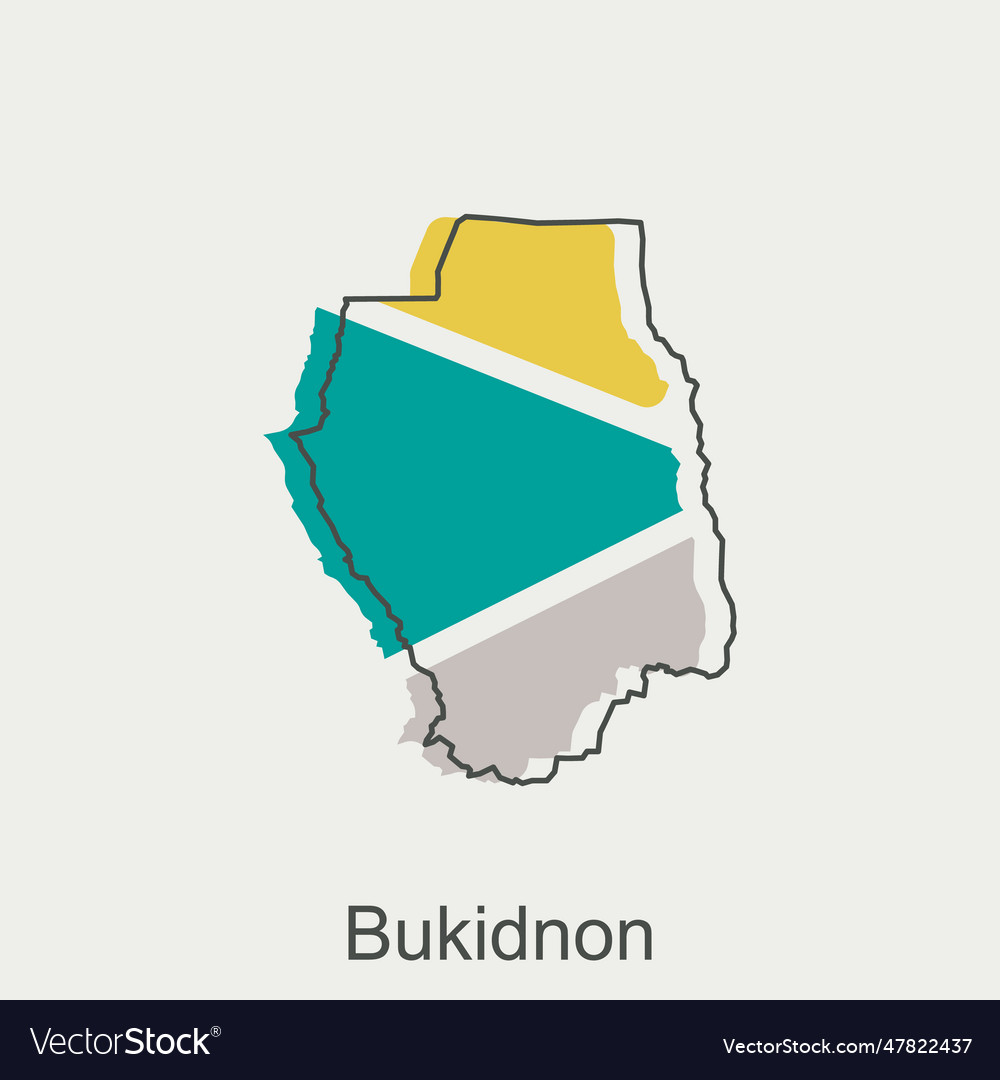 Map of bukidnon design template national borders Vector Image